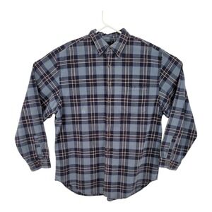 Gap Mens Blue Plaid Flannel Long Sleeve Shirt Size XXL